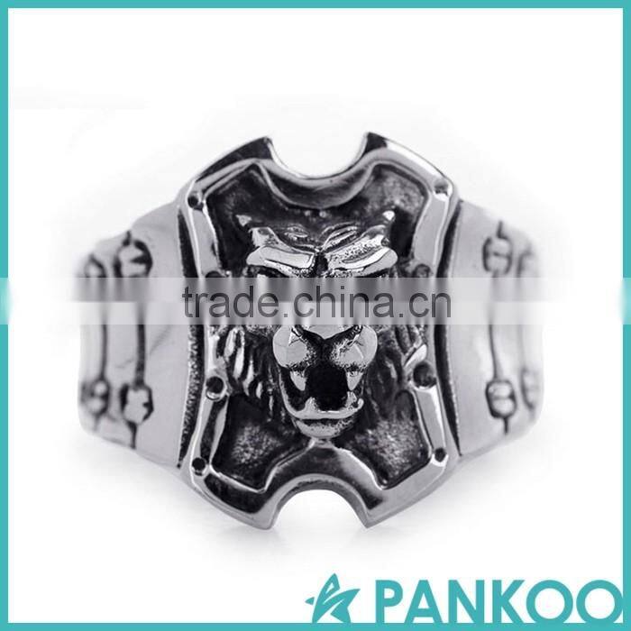 pankoo wholesale 2016 animals series of retro punk tai silver and titanium unisex ring