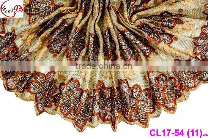 CL17-54 multicolor wonderful flower pattern Organza lace for Halloween dress french lace fabric