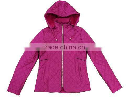 Apparel Stocks Lady Warm 75D Polyester Padded Jacket with Hoody
