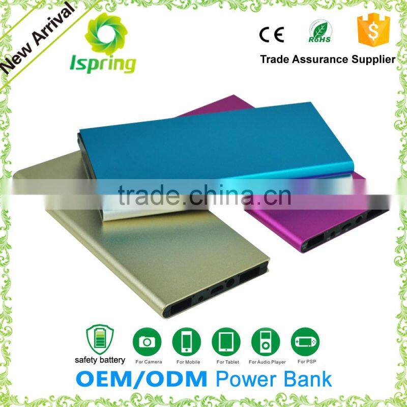 2016 Hot sale power bank for promotion custom design 8000mah portable ultra thin power bank