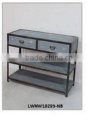 shabbby blue antique french style wood industrial console table