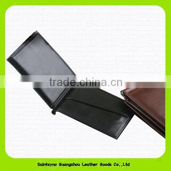 15016 Wholesale real leather card holer with money clip