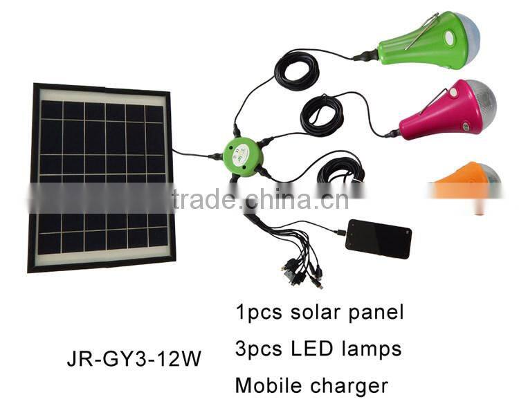 Hot sale automatic dusk to dawn bright led 12pcs solar home light small size with panel indoor emergency use