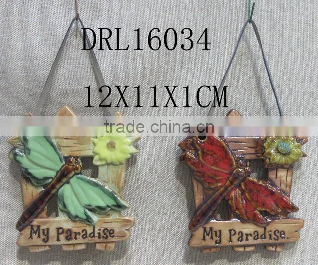 decorative Outdoor Ceramic butterfly wall art plaques
