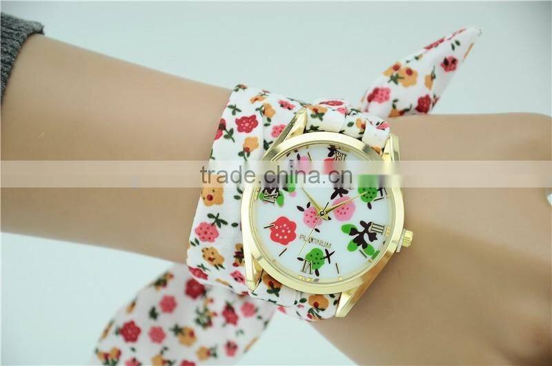 geneva korea style girls watch fabric watch strap bracelet watches for women