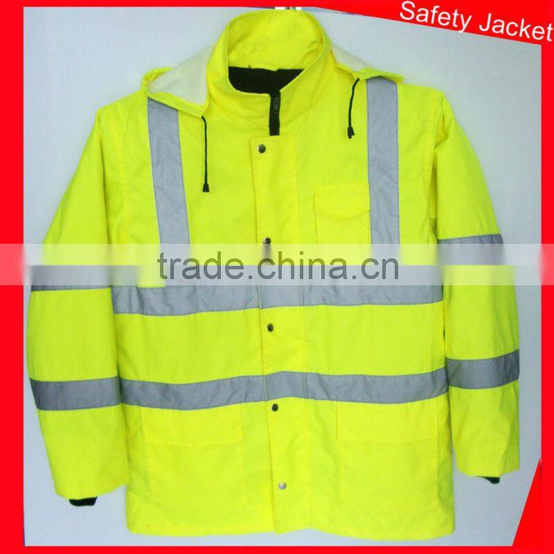 waterproof high visibility winter red reflective safety jacket