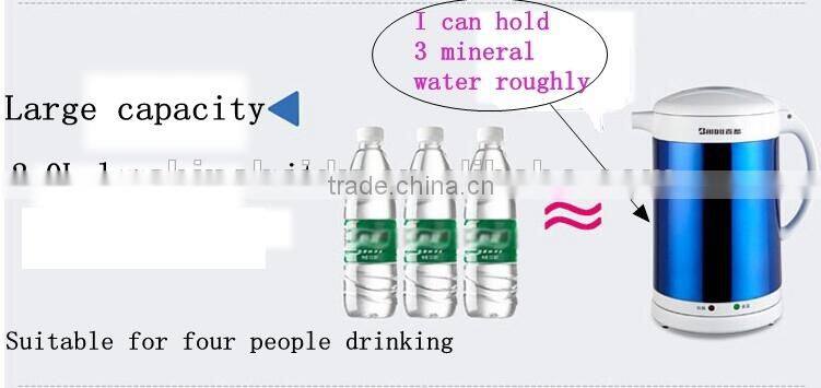 DOUBLE ANTI SCALD Outer S/S body + inner S/S body electric kettle