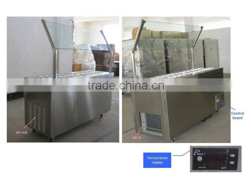 Lestar Cooling Display Cabinet Topping bar Ice Cream Showcase