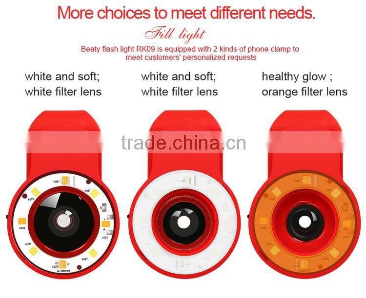 4 in 1 fisheyes lens led flash fill in night light, for iphone external led flash light