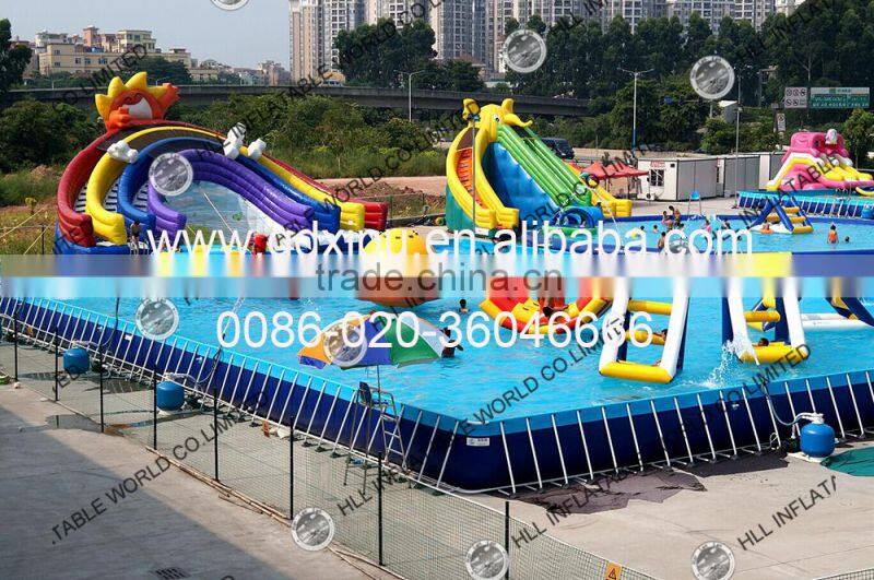 Giant inflatable floating water park