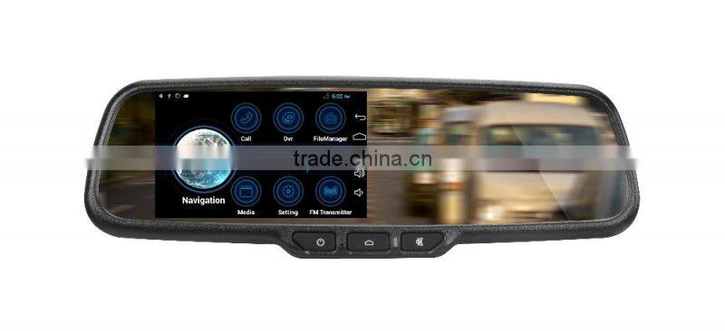 5inch Android syatem front record rearview mirror GPS navigator with fast back camera reflection and OEM bracket