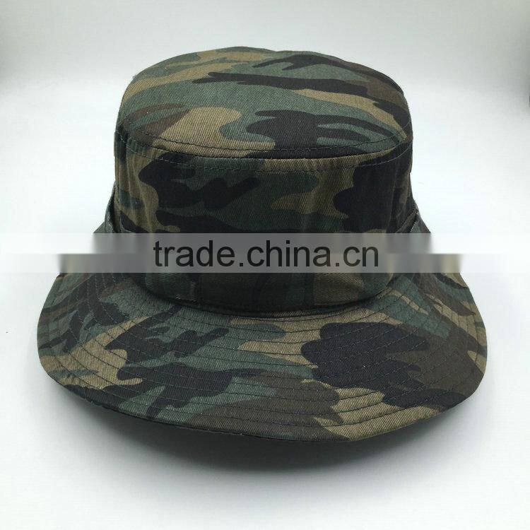 Custom design outdoor fisherman safari camo bucket hat with string