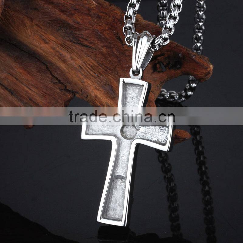 sterling silver plated stainless steel cross pendant blanks