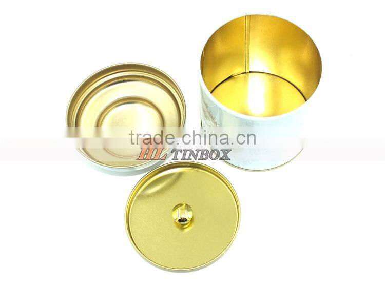 Round Tea Tin Box with Special Lid Tea Can Tin Box