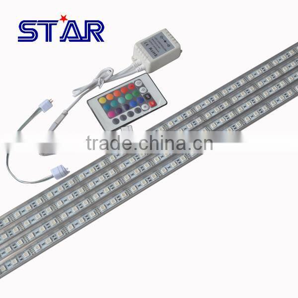 RGB SMD5050 72led/meter Aluminium 12v LED Rigid Bar Light with CLEAR cover
