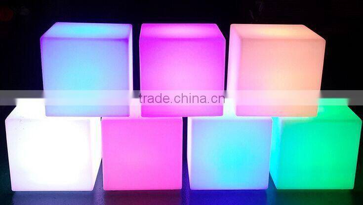 color change 3D light up 40cm LED cube chairs /led cube Stools