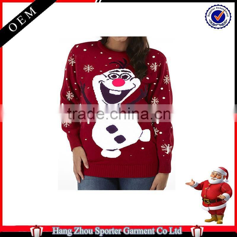 16FZCS34 christmas clothing knitted sweater christmas jumpers for girls