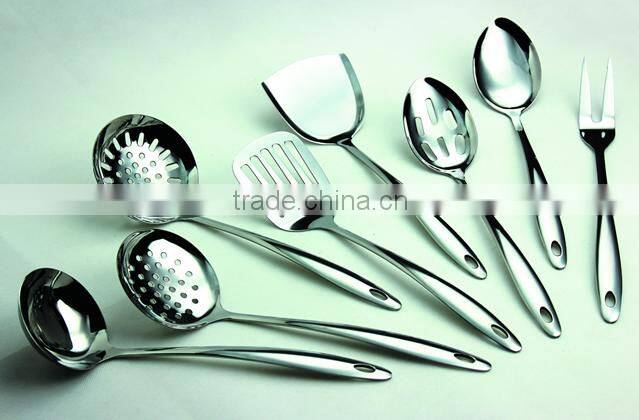 Guangdong 6 pcs Stainless steel Kitchen Utensils with colorful plastic handle