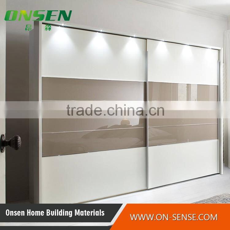 Modern laminate glossy melamine bedroom wardrobe