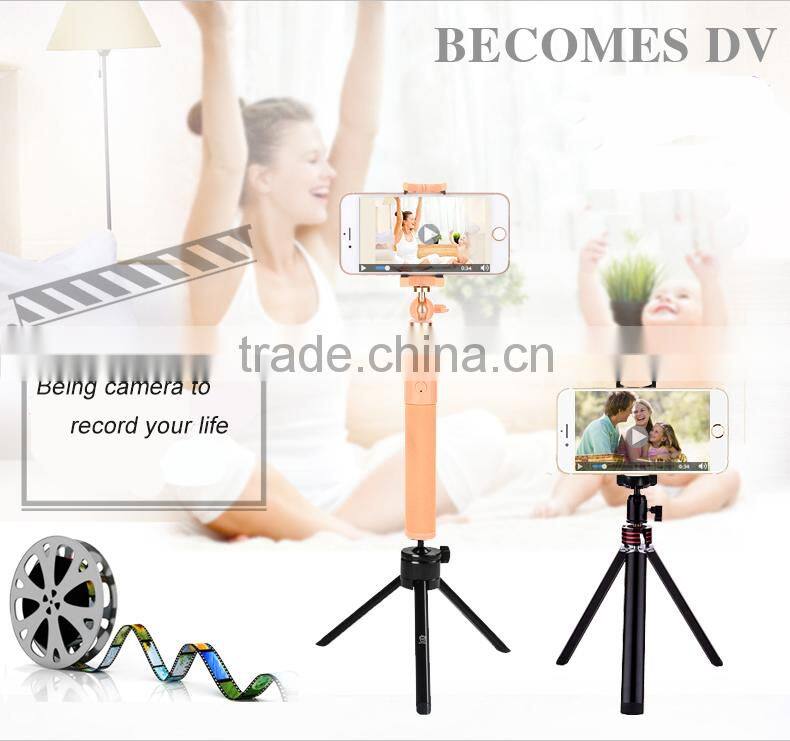 Strong aluminum tube selfie stick color optional monopod for wholesale
