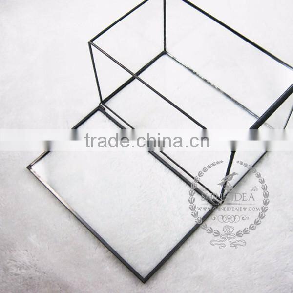 17*10.3*10.7cm geometric rectangle opening box air plant planter glass terrarium flower arrangement indoor gradening 0100038