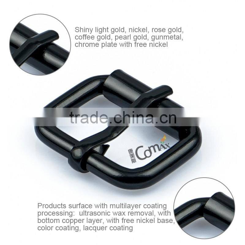 Roller metal black nickel-free belt buckle