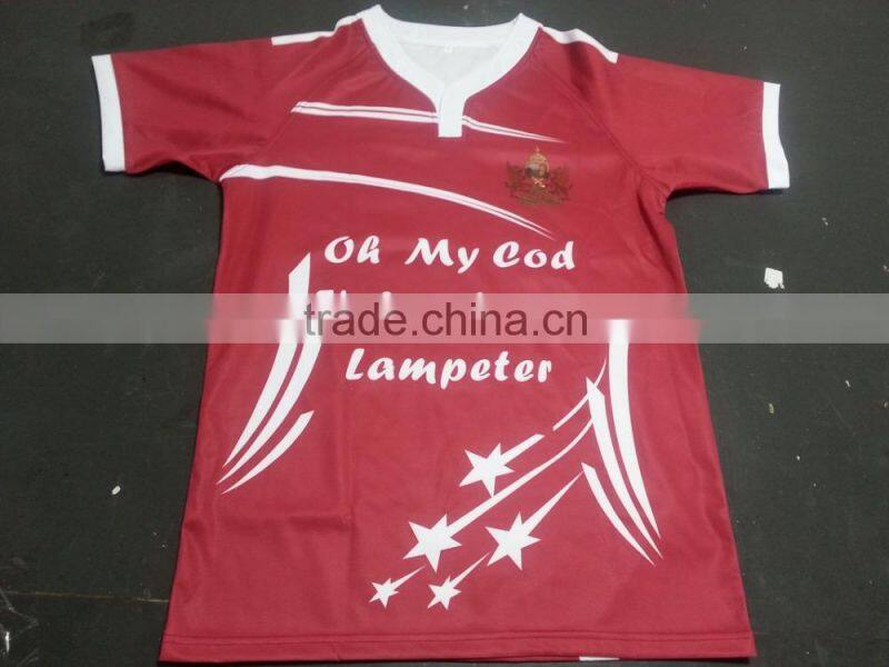 high quality rugby uniforms,100% polyester rugby wear