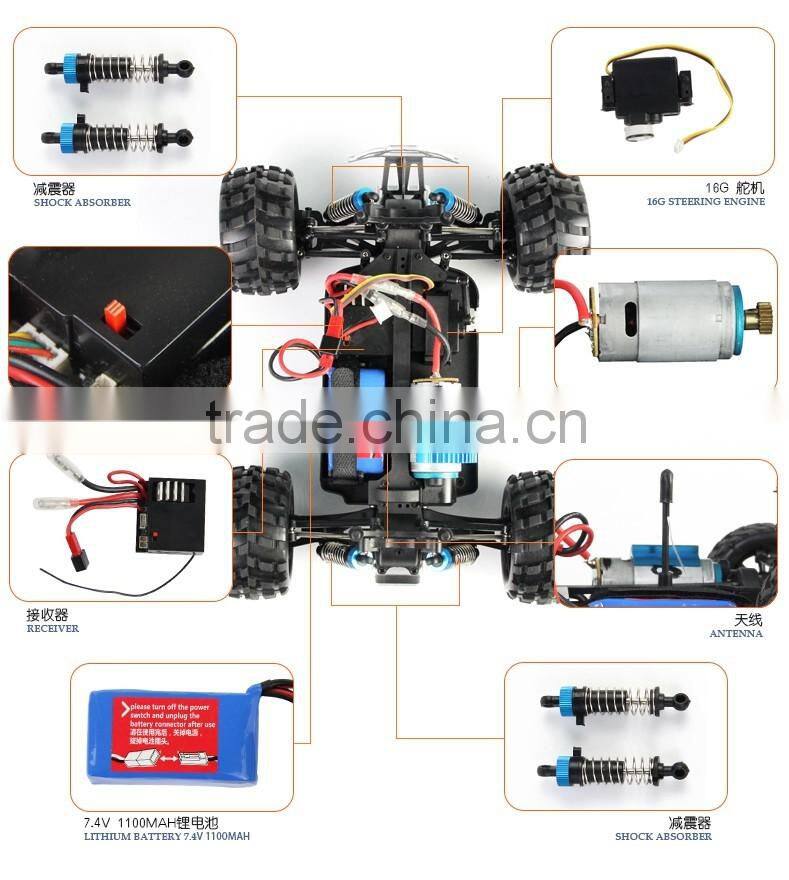 1/18 2.4G 4WD Electric RC Car Monster Truck RTR