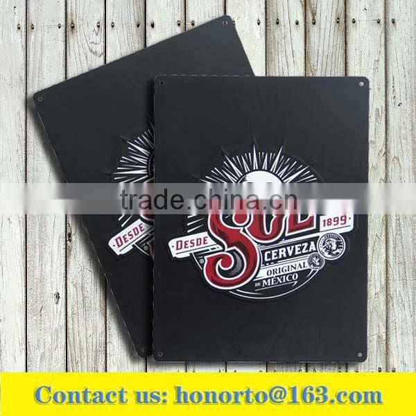 embossed beer tin sign vintage