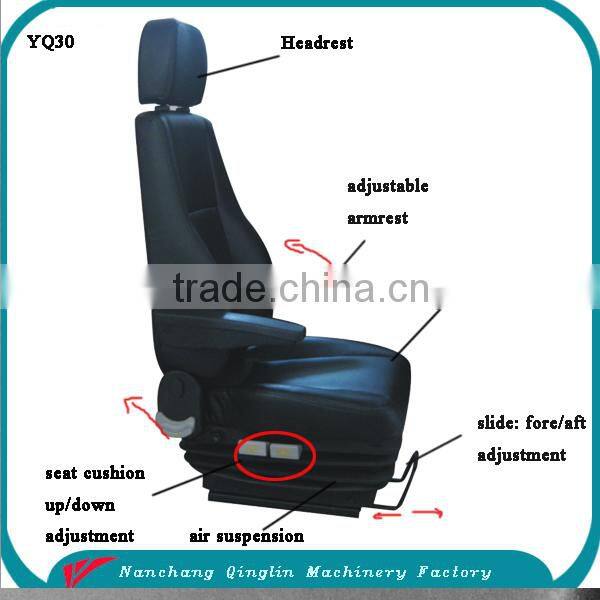 PVC cover back adjustable air suspension/pneumatic Suspension truck seat(YQ30)