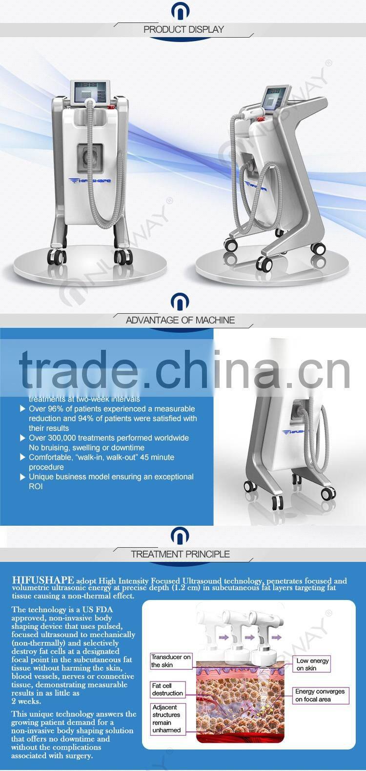 Vertical type HIFU / HIFU slimming machine / cavitation slimming machine