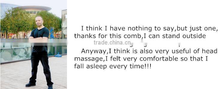 Micro current Infrared technology health care ionic human hair extension hair massage comb