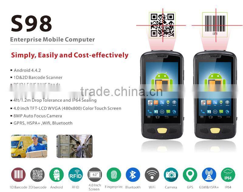 Android IP64 LF HF or UHF RFID reader with 3G GPS