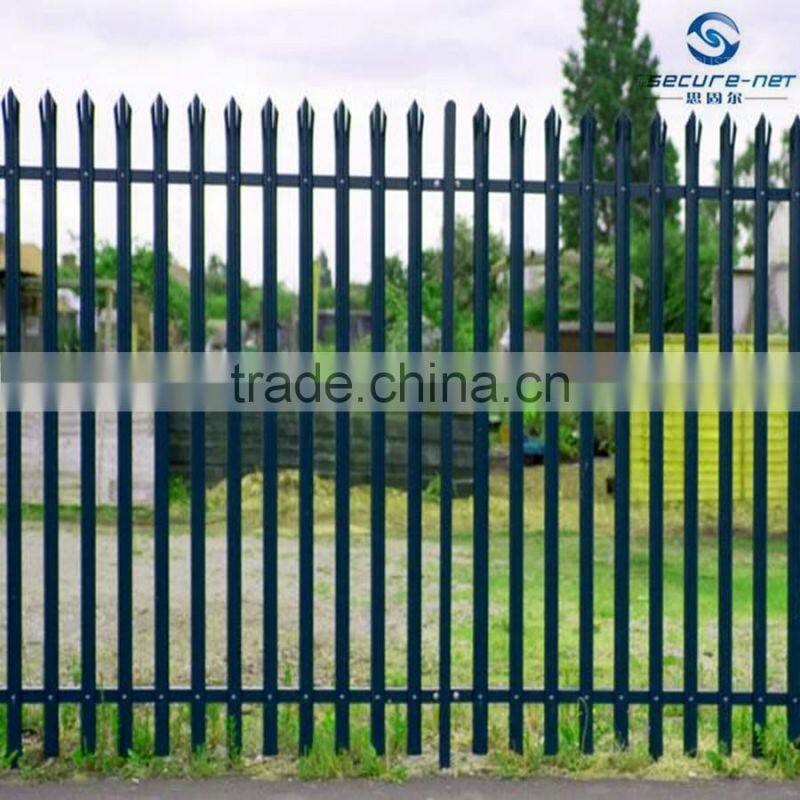 Designed factory high quality galvanized and pvc coated palisade steel fence