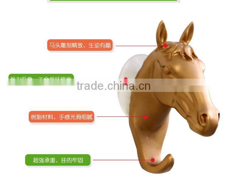 3D horse head shapedsuction cup hook-coffee