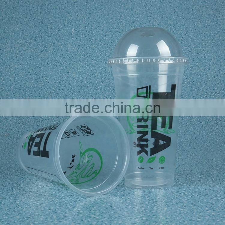 Clesr 500ml Reusable plastic take away coffee plastic cup with dome lid