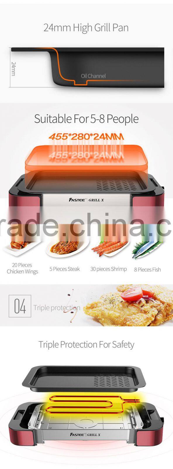 Deluxe Electric Grill Household Grill Korean Barbecue Grill Chicken Grill Machine