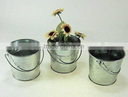 3pc Silver Speckled Water Cans bucket pail planter arrangement pot