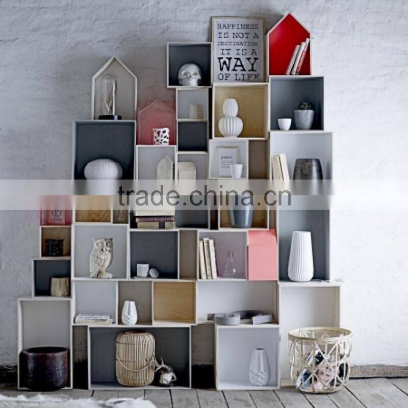 Wooden Storage Tray Natural Wood House Shape Storage Boxes Laminate Table Tidy Tray