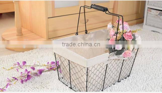 handmade wire kitchen storage basket wire basket with liner