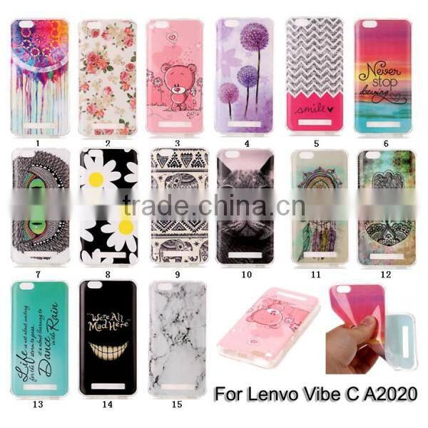 2017 latest fashion design custom case IMD TPU cell phone back cover case for Lenovo Vibe C A2020