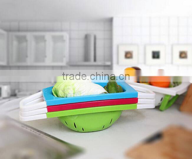 Wholesale Stock Kitchen Vegetable&Fruit Plastic Drain basket Draining Rack