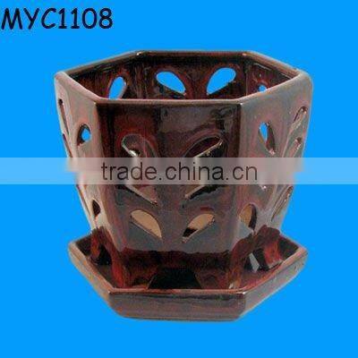 Indoor decorative ceramic orchid pot
