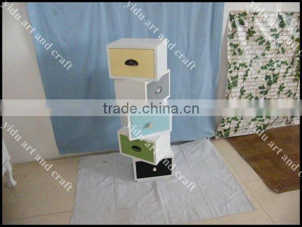 unique design home decorative furniture colorful wooden DIY storage cabinet, easy to move