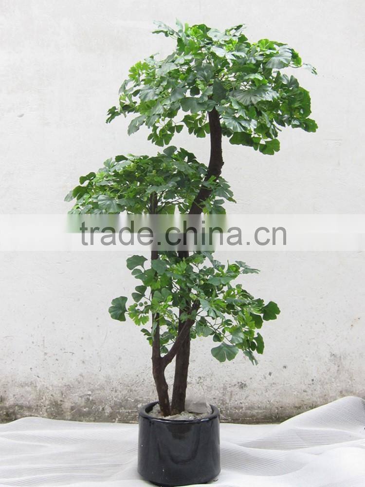 Indoor artificial gingko tree branches artificial leaves