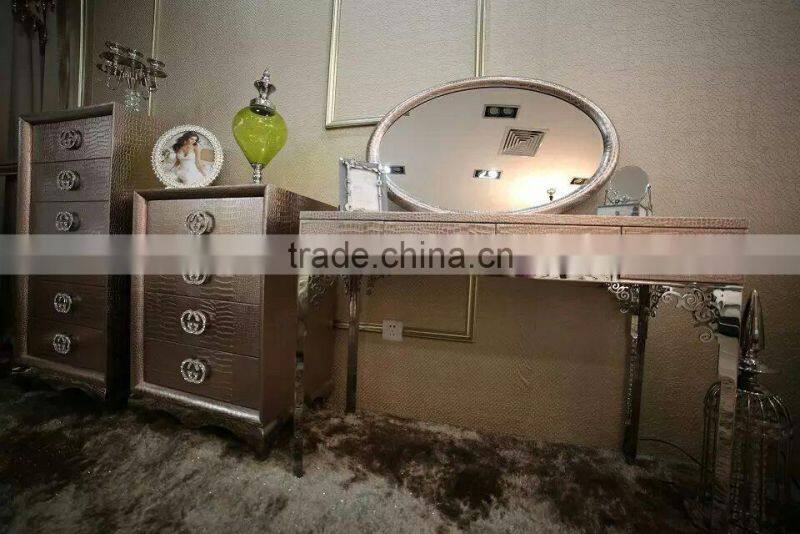 2015 hot selling luxury king size leather bedroom bed YC030