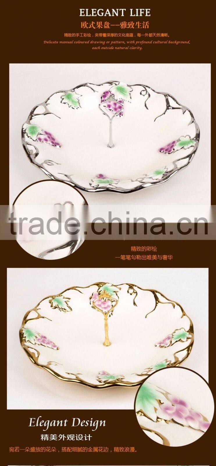 ceramic plates dishes Wholesale/ two layer fruit tray porcelain material