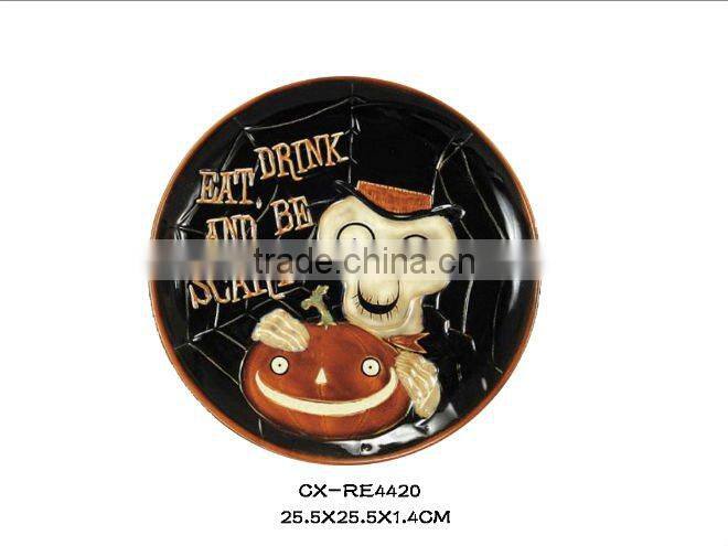 ceramic pumpkin --dolomite candle holder--electricplate finished pumpkin--Halloween Pumpkin Candle Holder