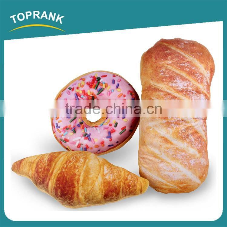 Toprank Promotion Gift Stuffed Plush Toys Cotton 3D Croissant Bread Doughnut Decorative Cushion Stuffing Chair Back Cushion