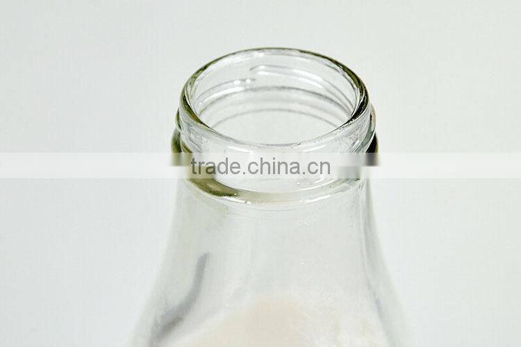 cylinder eco-friendly empty clear glass water / juice /milk bottle